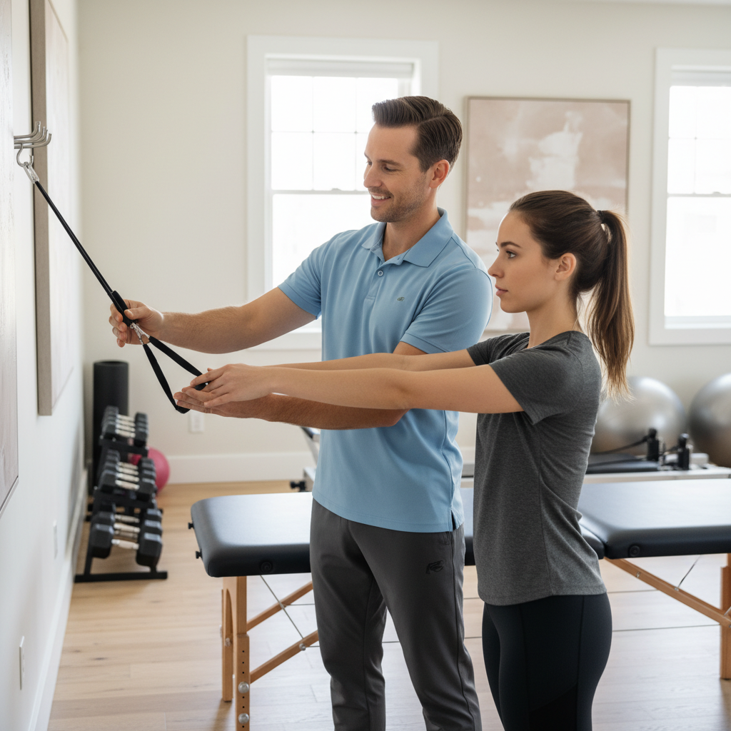 Athlete performing strength training exercises in Wexford physical therapy and performance training facility